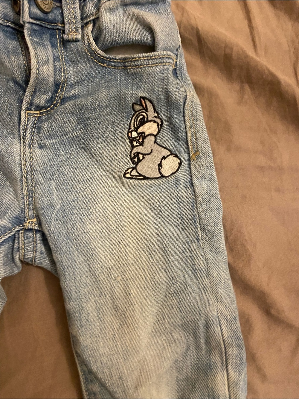X2 Girls Denim Embroidered / Patches Jeans with Bambi and butterfly design. - Picture 6 of 7